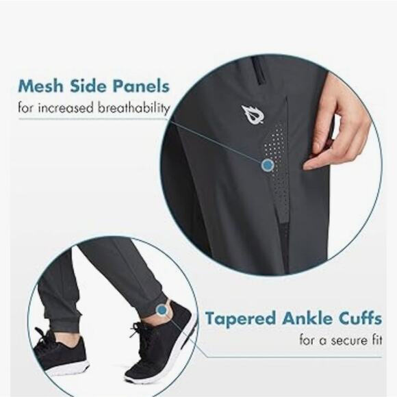 Baleaf Jogger Pants, Size L, Dark Grey, Soft, Track, Hiking - Picture 4 of 15